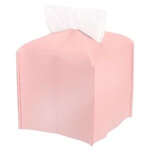 Tissue Box Cover 5"x5"x5" PU Leather Square Decorative Holder Dispenser